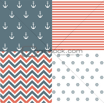 Nautical seamless patterns
