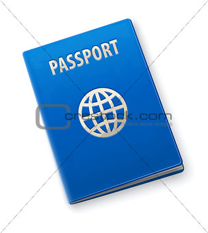 International passport with blue cover