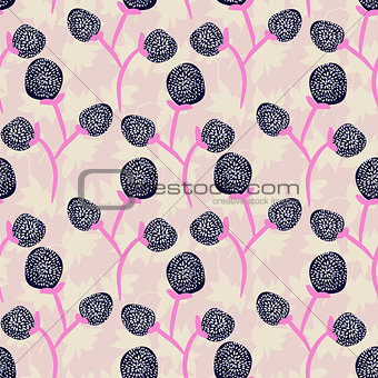 Purple flower seamless pattern design.