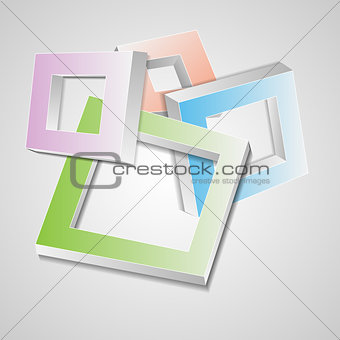 The vector 3d squares.Soft colors