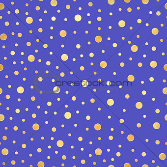 Classic dotted seamless gold pattern. Polka dot ornate