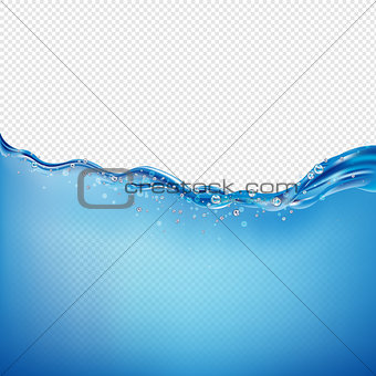 Beautiful Blue Water Wave Transparent Background