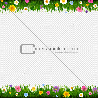 Grass And Flowers Border Transparent Background
