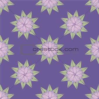 Floral doodle seamless pattern. Vector illustration