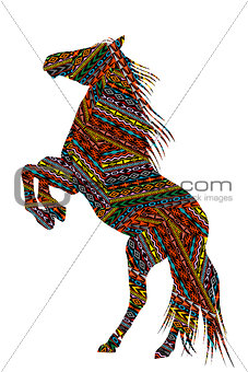 Ethnic motifs patterned  bucking horse