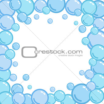Bubble frame, place for text from blobs, soap blister bounding box, foam border, vector illustration