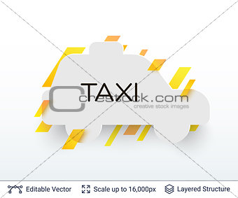 White badge taxi car sticker.