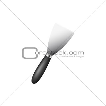 Metal spatula with black handle