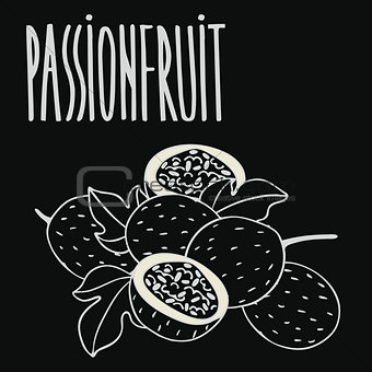 Chalkboard ripe passion fruit