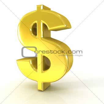 Dollar 3D golden sign