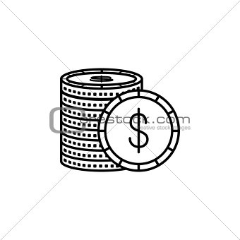 dollars icon.Element of popular finance icon. Premium quality graphic design. Signs, symbols collection icon for websites, web design,