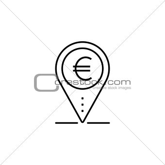location of money icon.Element of popular finance icon. Premium quality graphic design. Signs, symbols collection icon for websites, web design,