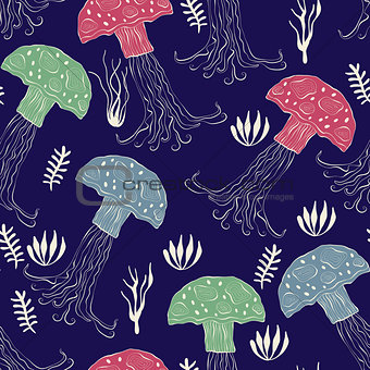 Vector Seamless Pattern with Jellies