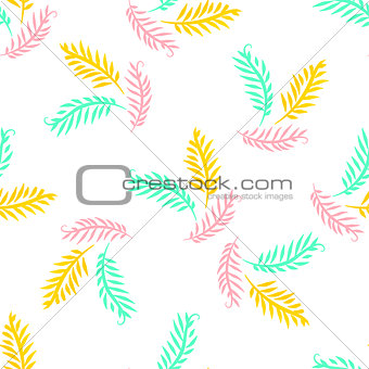 Bright seamless vector pattern with sprigs for banner, card, invitation, textile, fabric, wrapping paper.