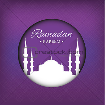 Illustration of Ramadan Kareem Purple Background