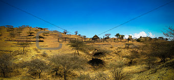 View to Bilen aka Bogo or Agaw tribe village near Keren, Anseba region,Eritrea