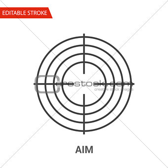 Aim Icon. Thin Line Vector Illustration