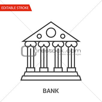 Bank Icon. Thin Line Vector Illustration
