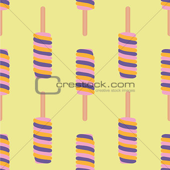 Ice cream colorful seamless pattern. Vector illustration.