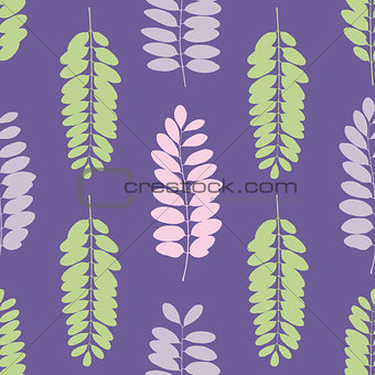 Tree leaf silhouettes seamless pattern. Vector illustration