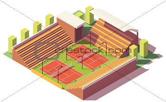 Vector low poly tennis stadium