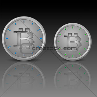 Clock face with bitcoin