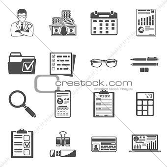 Auditing, Tax, Accounting icons set