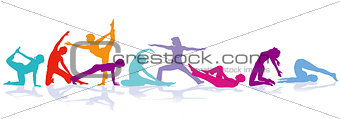 Gymnastics figures, sport illustration