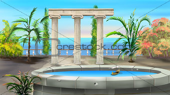 Ancient Colonnade Illustration