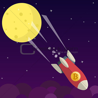 Bitcoin falls down from the moon