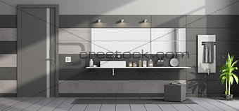 Black and gray modern bathroom