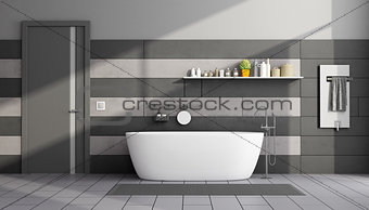 Minimalist black and gray bathroom