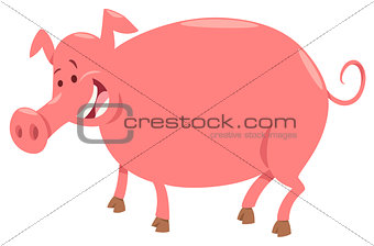pig farm animal character cartoon illustration