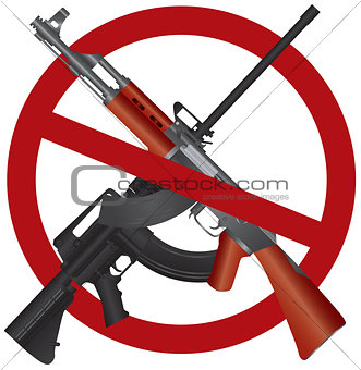 Assault Rifle AR 15 AK 47 Gun Ban Illustration