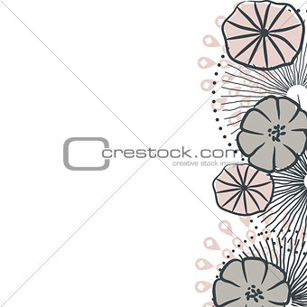 Flower seamless vector border illustration.