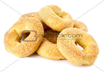 A hill of crusty cookies with sugar