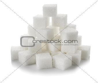 Slide of cubes of white sugar