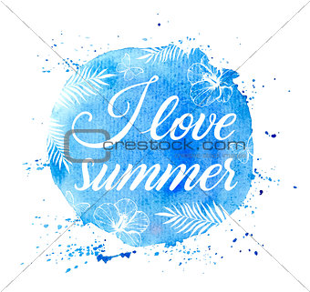 Blue summer tropical background