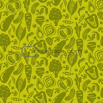 Vegetable green seamless background.