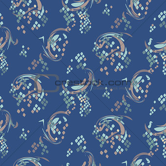 Indigo blue abstract print texture pattern.