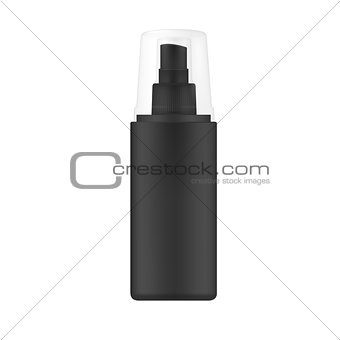 Black Spray Bottle with transparent cap.