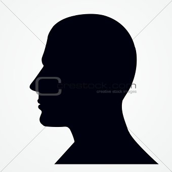 Silhouette of a man s head.