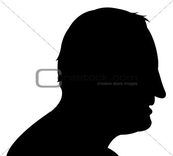 a man head black color silhouette vector