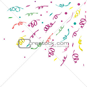 Colorful ribbons for decoration icons an white background.