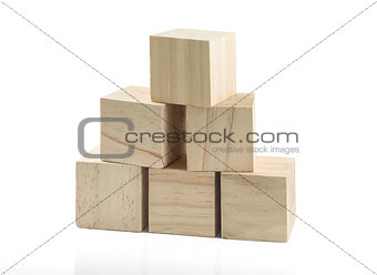 Wooden Building Blocks isolated against white background