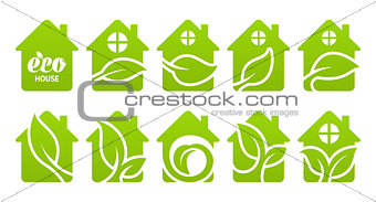 Icon set. Eco house
