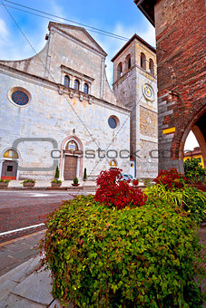 Cividale del Friuli square and church view