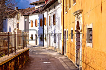Cividale del Friuli street on Natisone river view