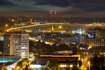 Portland Fremont Bridge Light Trails at Night
