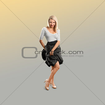 Woman isolated on trendy gradient background
